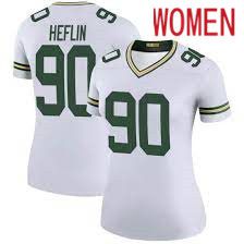 Women Green Bay Packers #90 Jack Heflin White Nike Game NFL Jersey->women nfl jersey->Women Jersey